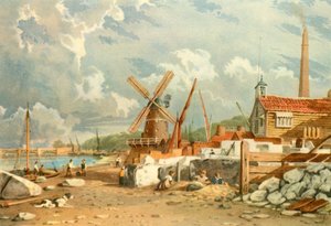 Randalls Flint Mill, Nine Elms, Battersea, 1830, 1947 da John Varley I