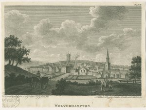 Wolverhampton - Vista Sud-Ovest: incisione, nd [c 1796] da John Walker