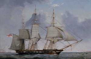 Una Fregata di Quinta Classe da 36 Cannoni in Virata a Tribordo da John Ward of Hull