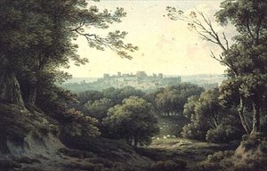 Vista lontana del Castello di Windsor da John Warwick Smith