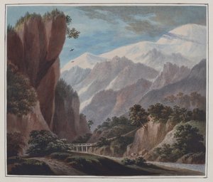 Salendo dalla valle di Sallanches a Chamonix, c.1781 da John Warwick Smith