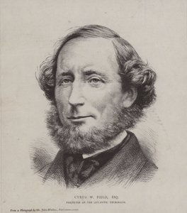 Cyrus West Field, finanziere americano coinvolto nella posa del primo cavo telegrafico transatlantico nel 1858 da John Watkins