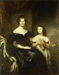 Ritratto di una signora elegante e sua figlia
