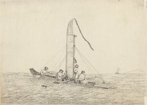Una Canoa a Vela di Otaheite da John Webber