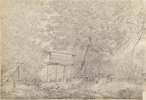 Un Toopapaoo di un capo, con un sacerdote che fa la sua offerta al Morai, a Huoheine da John Webber