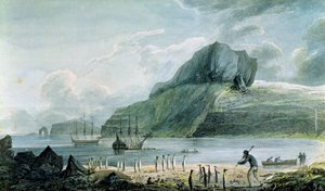 Veduta del porto di Natale nella terra di Kerguelen, 1781-4 da John Webber