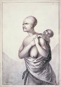 Donne native della Terra di Van Diemen, ora Tasmania, gennaio 1777, disegno di John Webber (1750-1793)