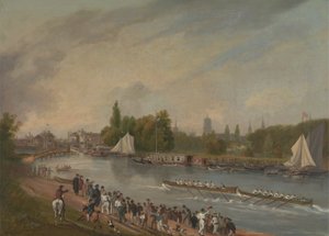 Una gara di barche sul fiume Isis, Oxford da John Whessell
