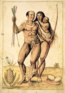 Una famiglia nativa americana, c.1585-87 da John White