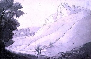 Paesaggio collinare con due figure