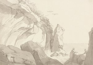 La Warren Vicino a Exmouth, Devon: Figure su Rocce al Bordo del Mare