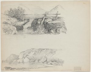Ponte su ruscello roccioso da John William Casilear
