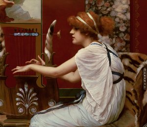 La Musa Erato alla sua Lira da John William Godward