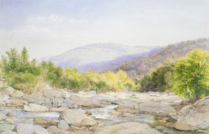 Paesaggio: Vista su Catskill Creek da John William Hill