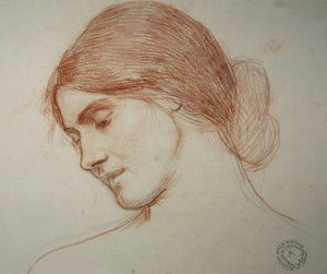 Testa di una giovane ragazza, a sinistra da John William Waterhouse