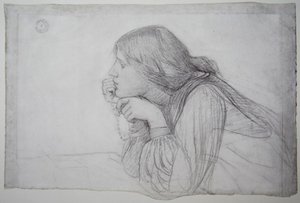 Studio di una figura femminile con rosario da John William Waterhouse