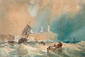 Un brigantino commerciale in uscita da Tynemouth
