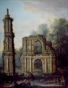 Le rovine del Castello di Holdenby, Northamptonshire, c.1735-45
