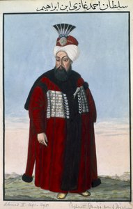 Ahmed II (1642-95) Sultano dal 1691 al 1695, da "Una serie di ritratti degli imperatori di Turchia"