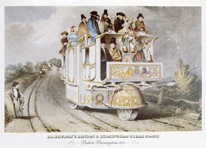 La carrozza a vapore di Dr. Church, Londra e Birmingham, 1833 da John after Cooke