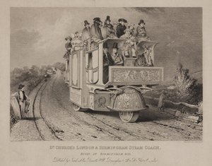 La carrozza a vapore di Dr. Church, Londra & Birmingham da John after Cooke