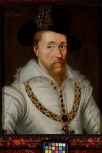 Giacomo I & VI (1556-1625) da John de the Elder (studio of) Critz