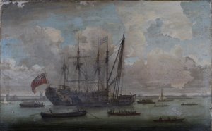 Un relitto che ripara una nave dell