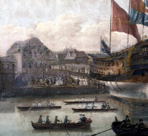 Varo al cantiere navale di Deptford (dettaglio) da John the Elder Cleveley