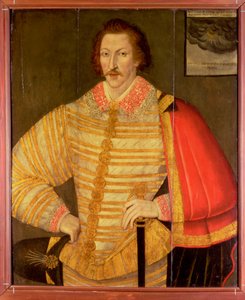 Ritratto di un gentiluomo, ritenuto essere il navigatore inglese Thomas Cavendish da John the Younger Bettes