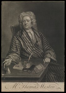 Thomas Weston, c.1725 da John the younger Faber