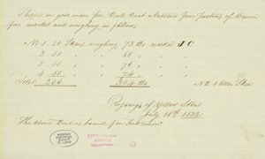 Nota di Johnson Gardner, Attraversamenti di Yellow Stone, 18 luglio 1832 da Johnson Gardner
