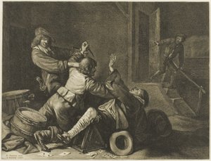 Tre uomini in lotta in un interno da Jonas Suyderhoef