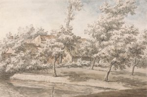 Un frutteto vicino a un ruscello