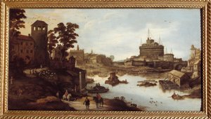 Veduta del Tevere e del Castel Sant