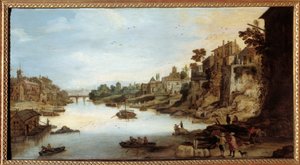 Veduta del Tevere a Roma da Joos or Josse de The Younger Momper