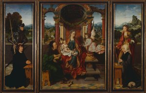 La Sacra Famiglia, ca 1530, trittico da Joos van Cleve