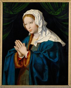 La Vergine Maria in preghiera... (dipinto su tela) da Joos van Cleve
