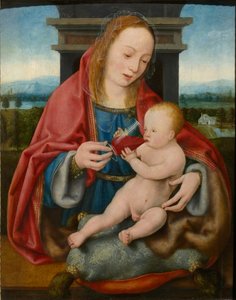 La Vergine con il Bambino Gesù che beve vino da Joos van Cleve