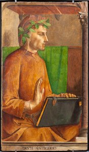 Effigie di Dante Alighieri (1265-1321), poeta, scrittore italiano, autore della Divina Commedia da Joos van Gent (fl.1460 75)