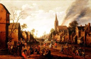 Soldati che saccheggiano un villaggio da Joost Cornelisz. Droochsloot