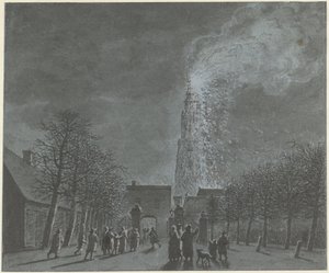 Incendio nella torre della chiesa di Amersfoort
