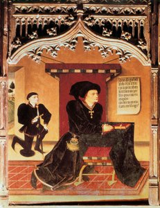 Ritratto di Inigo Lopez de Mendoza, Marchese di SANTILLANA (1398-1458), poeta lirico spagnolo. Collezione dei Duchi di Spagna. Dipinto di Jorge INGLES (XV secolo) da Jorge Ingles