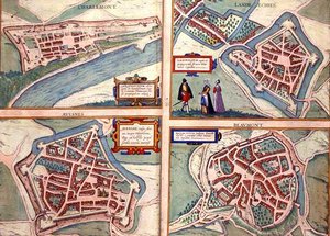 Mappe di Charlemont, Landrechies, Avesnes e Beaumont, da 