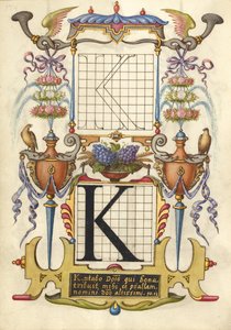 Guida alla costruzione della lettera K da Joris Hoefnagel