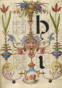 Guida alla costruzione delle lettere h e i da Joris Hoefnagel