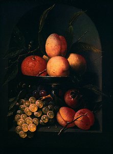 Una tazza di frutta in una nicchia di pietra da Joris van Son