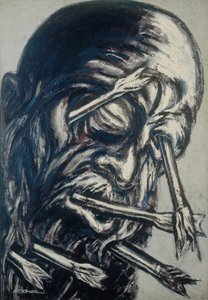 Testa trafitta da frecce, dalla serie Los teules da José Clemente Orozco