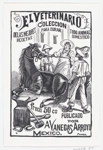 Un gruppo di persone intorno a un cavallo, illustrazione per 