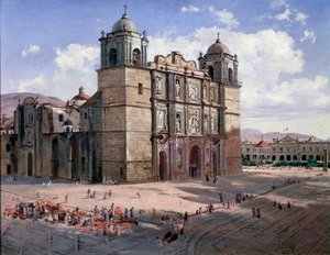 Veduta della Cattedrale di Oaxaca, Messico da José María Velasco