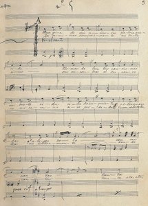 Manoscritto originale di romance per tenore della zarzuela, "Alma de Dios", di Jose Serrano (1873-1941)